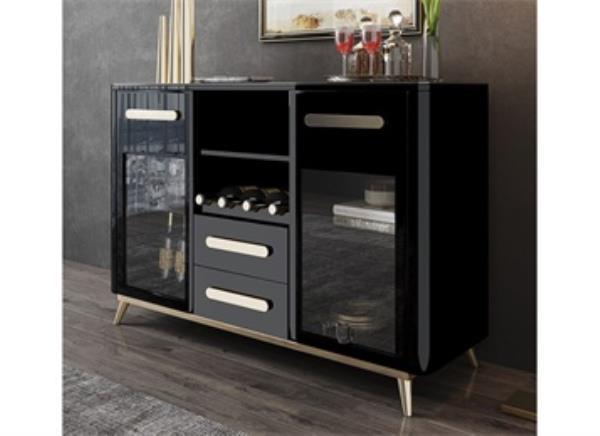 現代新中式時尚餐廳備餐柜不銹鋼