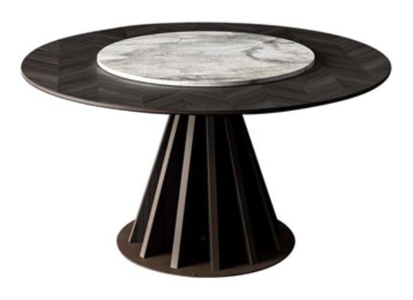 主題餐廳高檔懷舊實木轉(zhuǎn)盤圓形餐桌