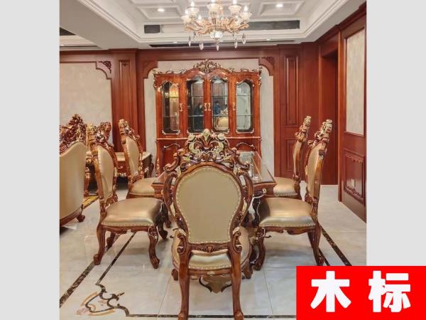 歐式餐廳歐式實木餐桌椅櫸木家用餐桌JFL008